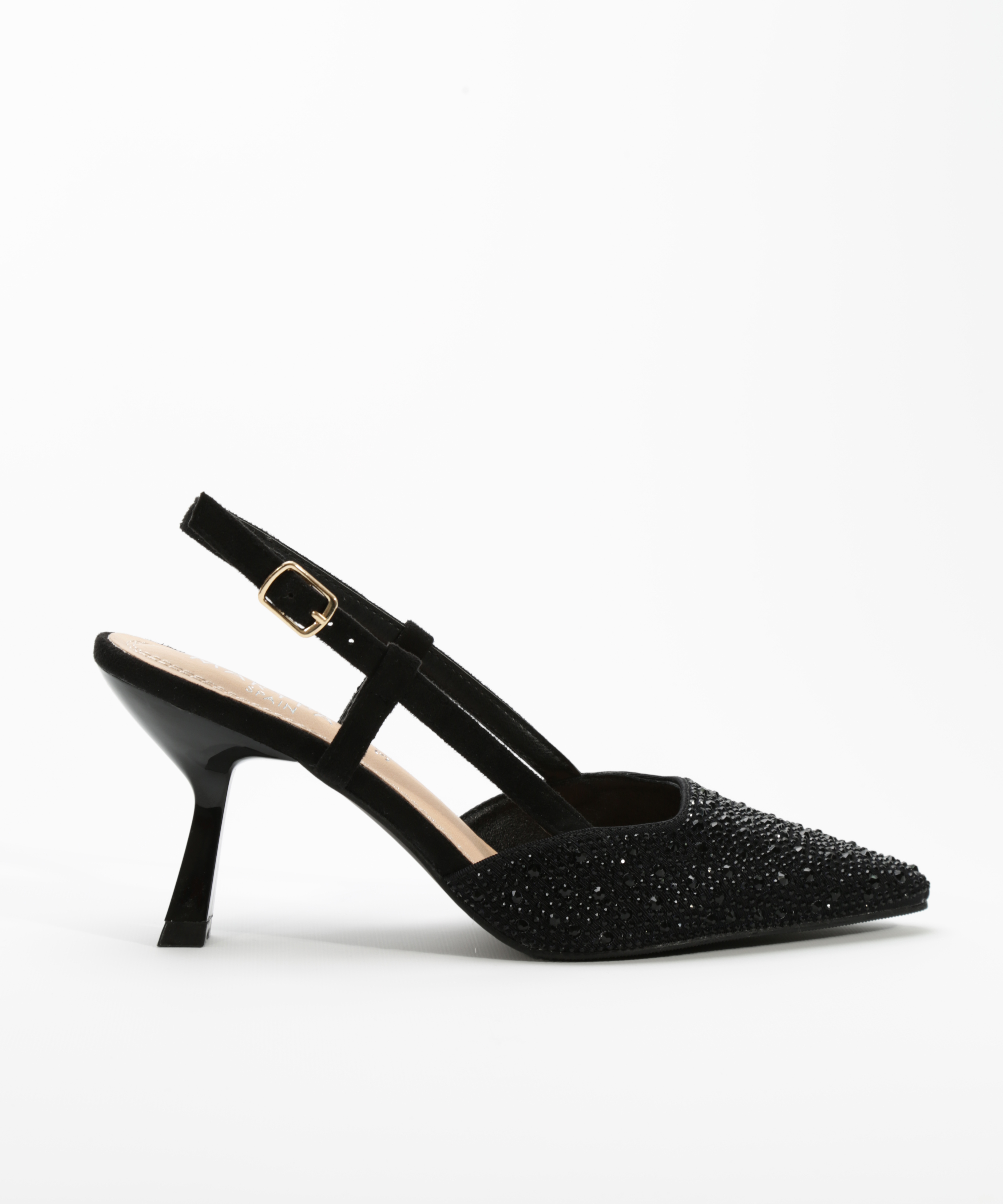 Zapatos tacón destalonados strass